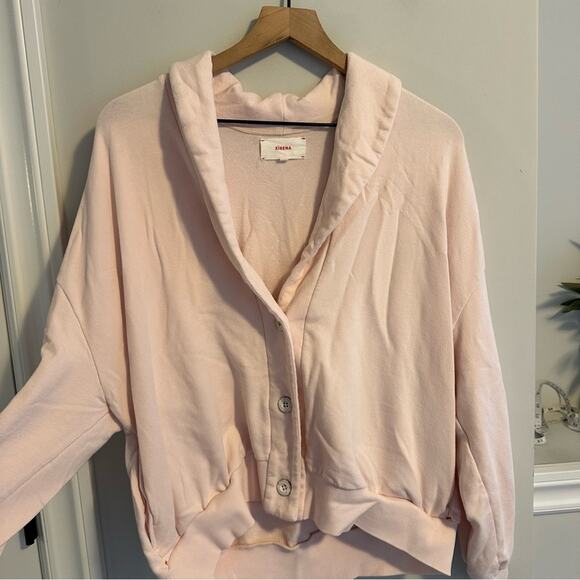 Xirena Light Pink Shawl Cotton Soft Cardigan Sweater Sweatshirt Small - Picture 11 of 14